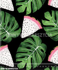 Alternative view of Ortalion wodoodporny liście monstery i smoczy owoc czarny