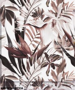 Alternative view of Welur tapicerski tropikalne kwiaty vintage 3