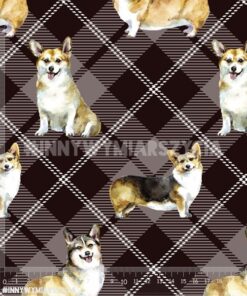 Alternative view of Ortalion wodoodporny duża kratka i corgi