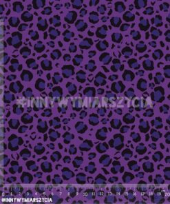 Alternative view of Welur tapicerski print zwierzęcy leopard fioletowy panterka
