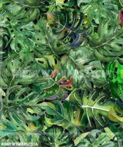 Alternative view of Welur tapicerski liście monstery watercolor 2
