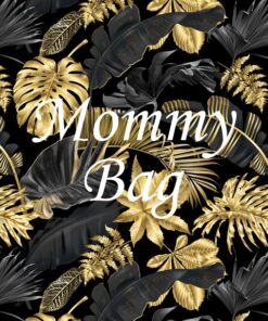 Panel wodoodporny mommy bag duże złoty czarny liście