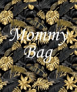 Panel wodoodporny mommy bag średnie złoty czarny liście