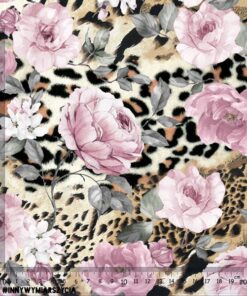 Alternative view of Tkanina wodoodporna róże Albionu print leopard panterka