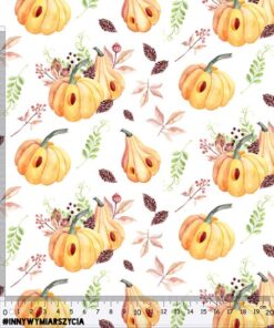 Alternative view of Ortalion wodoodporny halloween dynie i liście jesienne biały