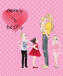 Panel wodoodporny mom life czwórka dzieci i mama kropki