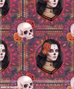 Alternative view of Tkanina wodoodporna sugar skull brunetka i mandale małe