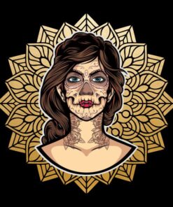 Panel wodoodporny sugar skull złota mandala 3
