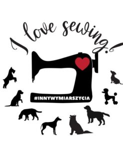 Panel welur I love sewing psy