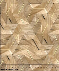 Tkanina wodoodporna panele geometryczne jasne drewno - obrazek 2