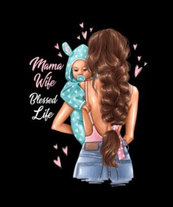 Panel wodoodporny mama, żona, błogosławione życie syn brunetka