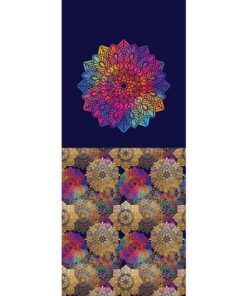 Panel 42x100cm kolorowa mandala na granacie