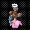 Panel wodoodporny super mama i dzieci czarny kropki