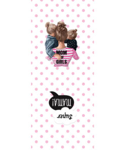 Panel 42x100cm super mama dziewczynki kropki róż