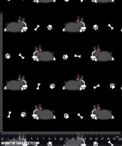 Alternative view of Ortalion wodoodporny małe boston terrier i kości czarny