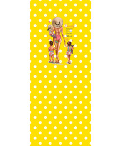 Panel 42x100cm mama i dzieci szatyni kropki