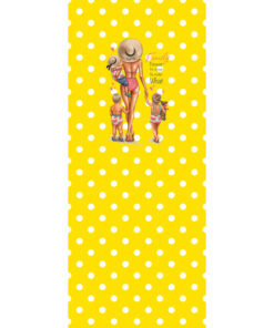 Panel 42x100cm mama i dzieci blondyni kropki