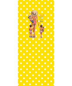 Panel 42x100cm mama i synowie szatyni kropki