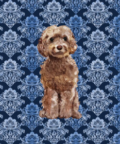 Panel wodoodporny ornament granatowy Brown Cockapoo