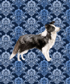 Panel wodoodporny ornament granat Border Collie