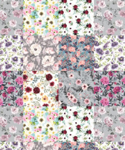 Welur tapicerski patchwork kwiaty - obrazek 3
