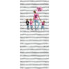Panel 42x100cm mama królowa i 3 dzieci 1 pasy szare