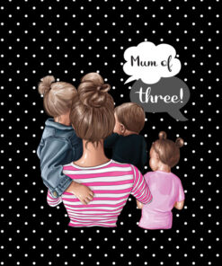 Panel wodoodporny super mama mum of three córki i syn