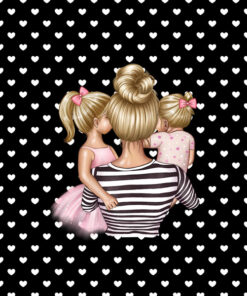 Panel wodoodporny best mum super mama córki blondynka białe serca