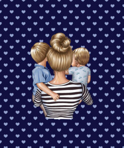 Panel wodoodporny best mum super mama synowie blondynka niebieskie serca