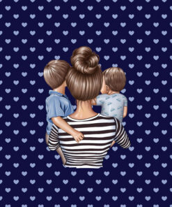 Panel wodoodporny best mum super mama synowie szatynka niebieskie serca