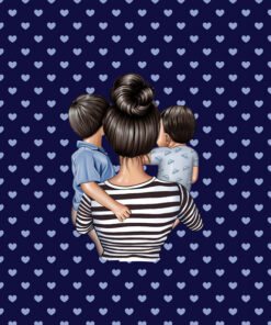 Panel wodoodporny best mum super mama synowie brunetka niebieskie serca