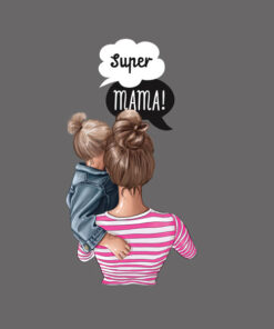Panel welur super mama i córka grafit