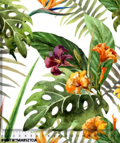 Alternative view of Ortalion wodoodporny kwiaty tropikalne strelicja monstera palma
