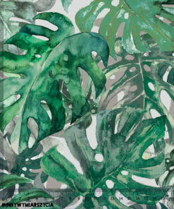 Alternative view of Ortalion wodoodporny liście monstera szary zielony