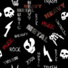 Tkanina wodoodporna music heavy metal czarny