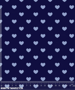 Alternative view of Tkanina wodoodporna niebieskie serca granat atramentowy