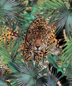 Panel wodoodporny leopard w egzotycznych liściach