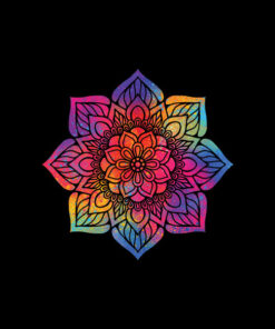 Panel wodoodporny mandala tęczowa czarny