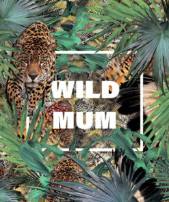 Panel wodoodporny wild mum leopard w egzotycznych liściach