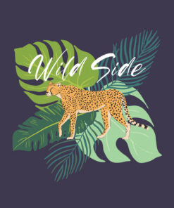 Panel wodoodporny wild side pantera i tropikalne liście