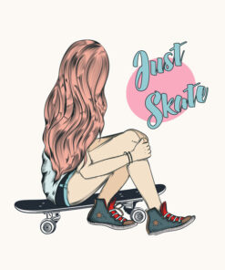 Panel wodoodporny dziewczyna na deskorolce - just skate