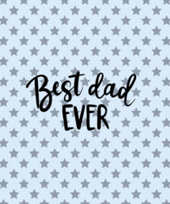 Panel welur best dad ever gwiazdki niebieskoszare