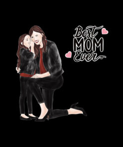 Panel welur best mom mama i córka szept czarny