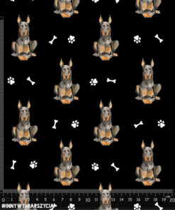 Alternative view of Tkanina wodoodporna doberman łapki kości czarny