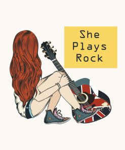 Panel wodoodporny dziewczyna z gitarą - she plays rock