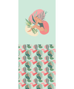Panel 42x100cm girl in leaves