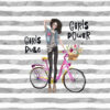 Panel wodoodporny girls power dziewczyna z rowerem
