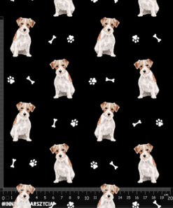 Alternative view of Tkanina wodoodporna jack russell łapki kości czarny
