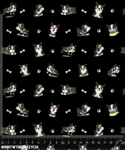Alternative view of Ortalion wodoodporny małe boston terrier łapki i kości czarny