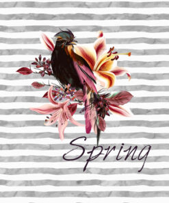 Panel wodoodporny spring ptak i lilie